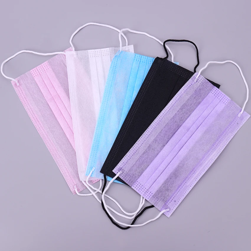 20PCS 3 Layers Dustproof Facial Protective Cover Masks Anti-Dust Disposable Surgical Medical Salon Earloop Face Mouth Masks