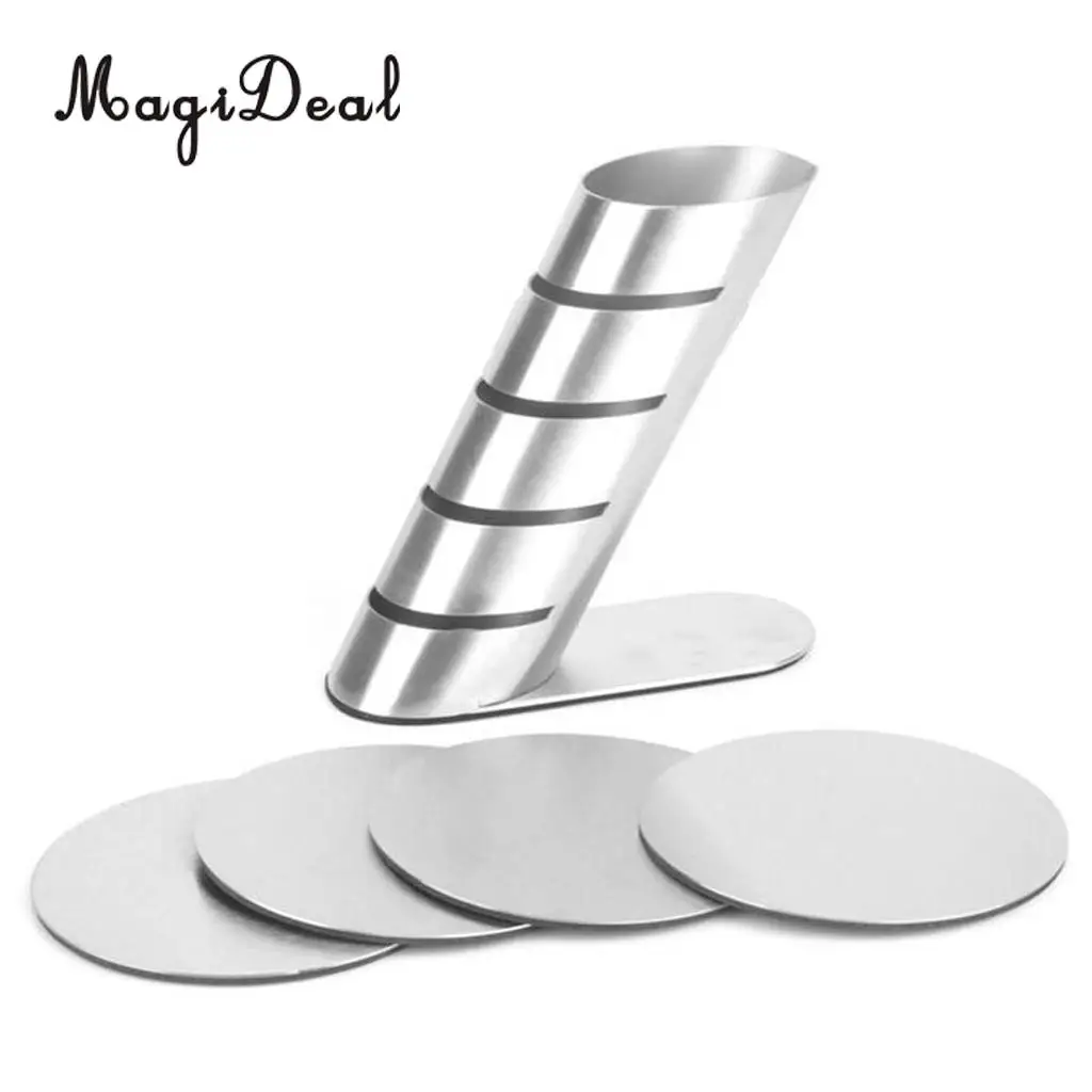 MagiDeal 4pcs/set Car Use Slice Coasters Hot Cold Drinks Cup Mat Stainless Steel - Round & Square,Anti Spills, Scratches, Damage