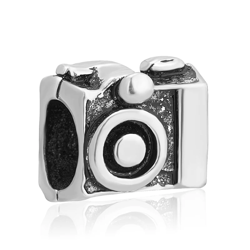 

free shipping 1pc antique plated camera big hole Bead charm Fits European Charm Bracelets & Necklaces A093