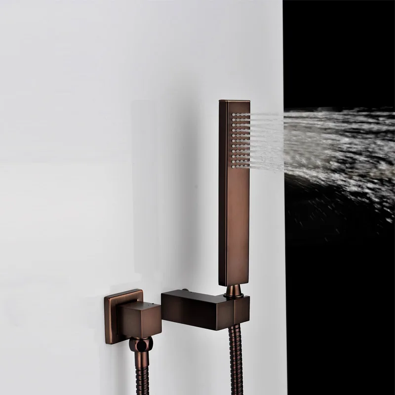 ORB Rainfall Shower Head Oil Rubbed Bronze Thermostatic Shower Faucet Sets Shower Spray Body Jets Massage Spa Waterfall Showers ORB Rainfall Shower Head Oil Rubbed Bronze Thermostatic Shower Faucet Sets Shower Spray Body Jets Massage Spa Waterfall Showers
