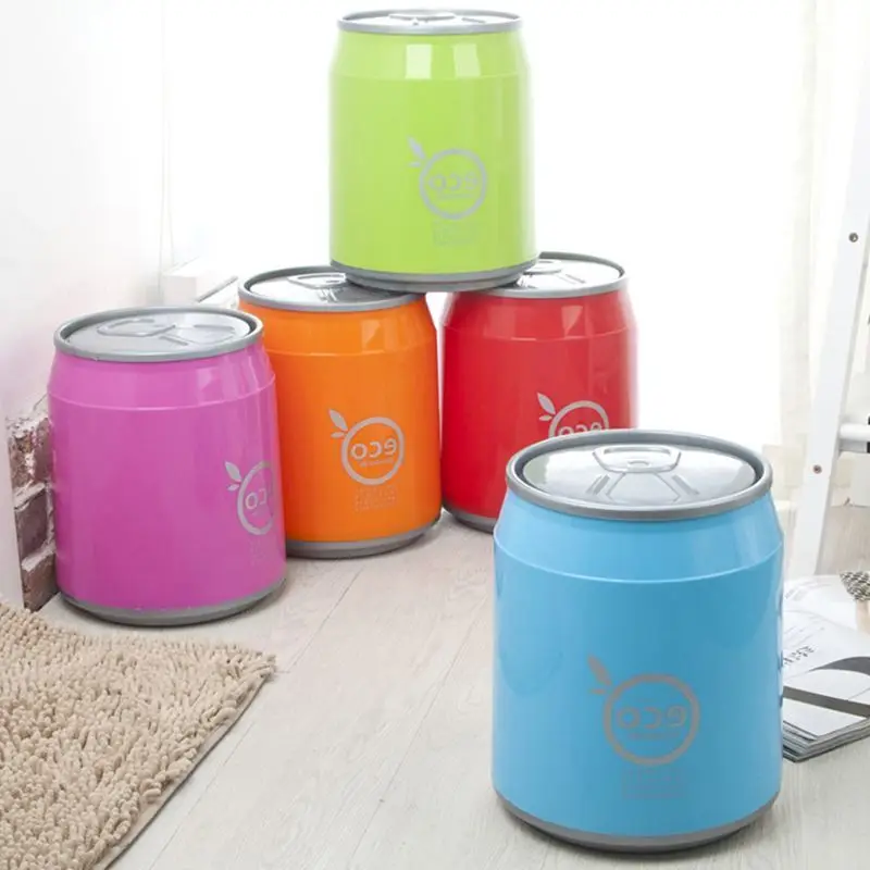 Creative Desktop Garbage Cans Mini Waste Bins Round Plastic Storage