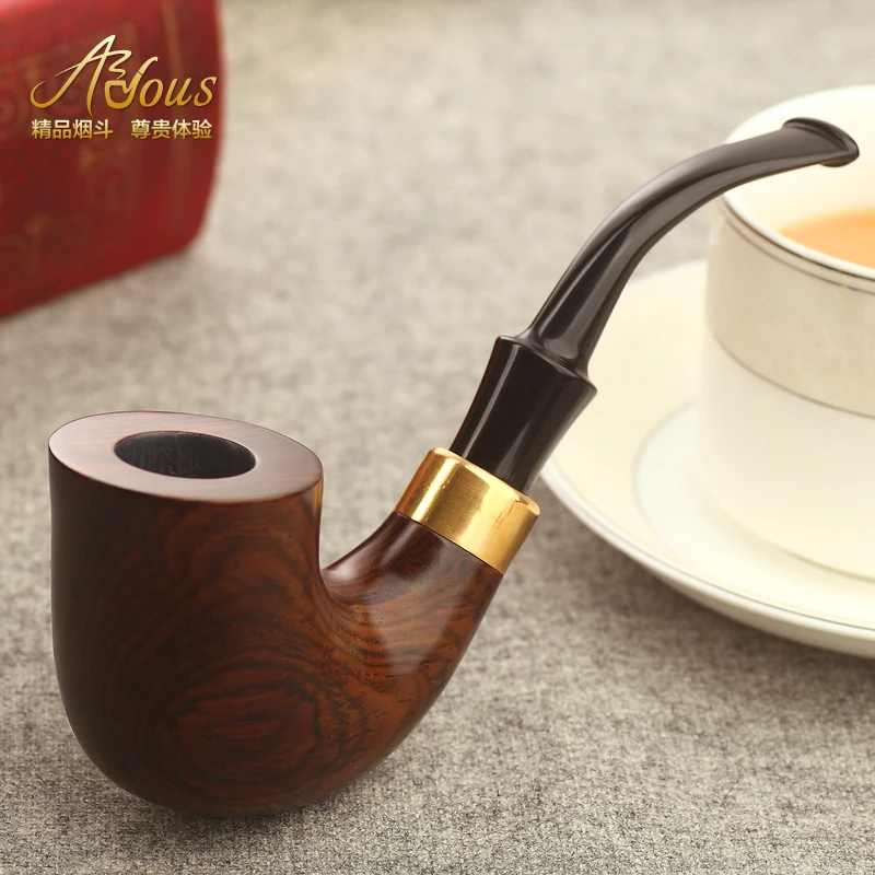 

Wooden tobacco pipes bent Wooden smoking pipes ebony Tobacco pipe male Cigarette Accessories Men's gifts