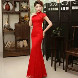 Винтаж китайский Стиль Cheongsam свадебное платье ретро тост Костюмы Длинные платье брак Qipao вечерние вечернее платье Vestidos одежда