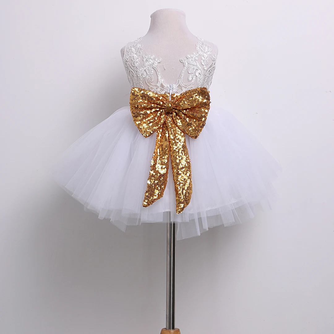 Рождественское платье-пачка из тюля с цветком и блестками для маленьких девочек вечерние платья принцессы с большим бантом для маленьких девочек, фатиновое платье От 0 до 10 лет