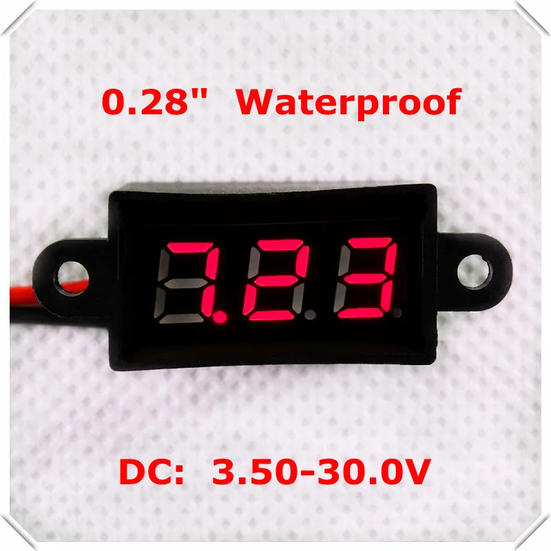 RD 0 28 &quotЦифровой вольтметр DC3.50 30.0V 2 провода автомобильный водонепроницаемый