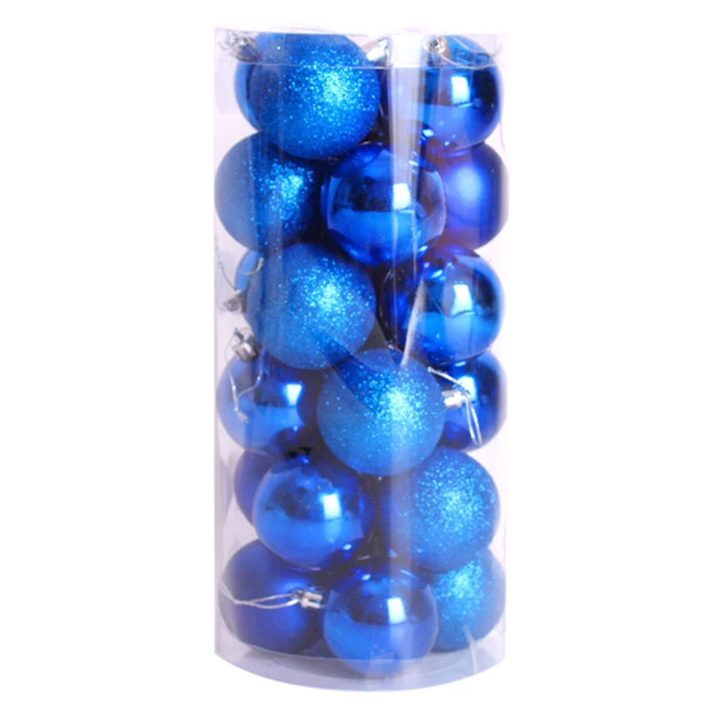 

24pcs Xmas Decorative 6cm New Year Christmas Tree Decorations Christmas Balls for Home Decor Royal Blue