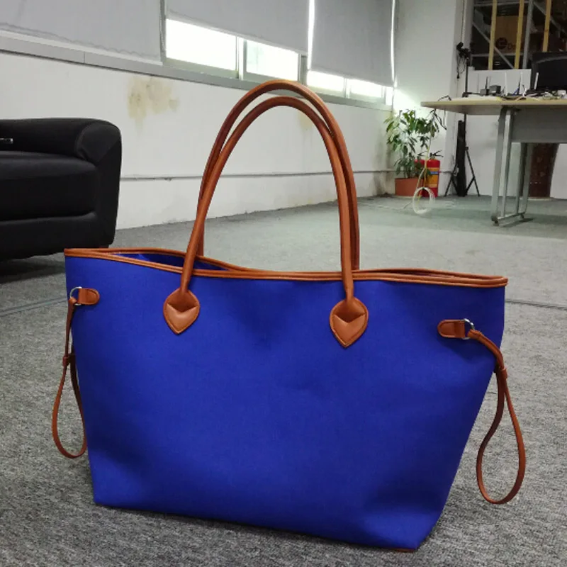 

Canvas Tote Solid Faux PU and Cotton String Purse with PU Handle and Magnetic Snap Closure DOM106369
