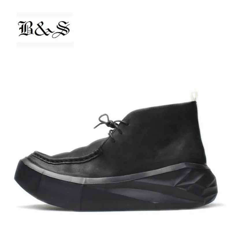 Et En Chaussures Cuir 1 Casual 2018 Noir Épaisse De Outillage Bottes s Croûte Rue S Véritable 2 Personnalité Muffins Gros Orteil Hommes 2YWED9IH