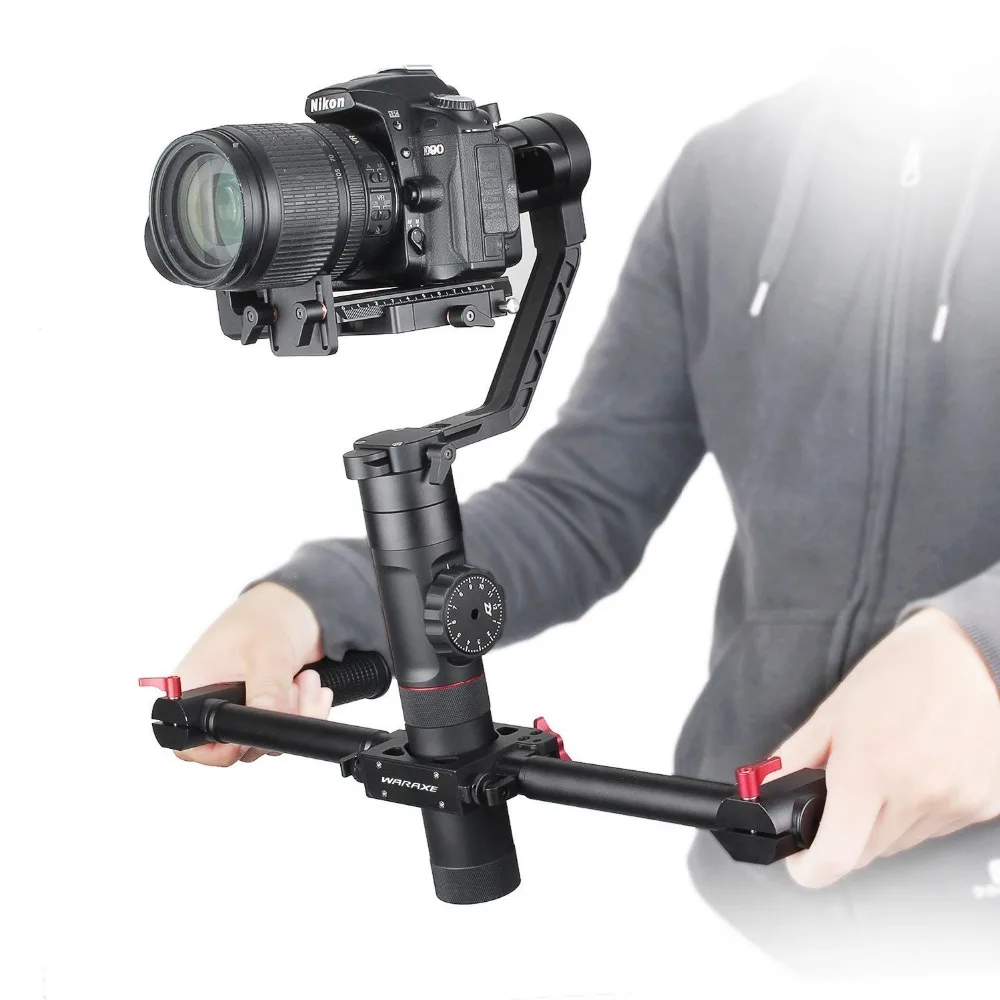 DH02 20-45 мм Verlengen двойной ручной Verlengde Handvat houder для Zhiyun Crane 2 Plus MOZA Air DJI 3 axis Feiyu a1000/2000