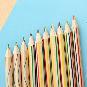 

10 pcs/lot Rainbow Color Pencil 4 in 1 Colored Pencils for Drawing Stationery Drawing Office Material School Supplies