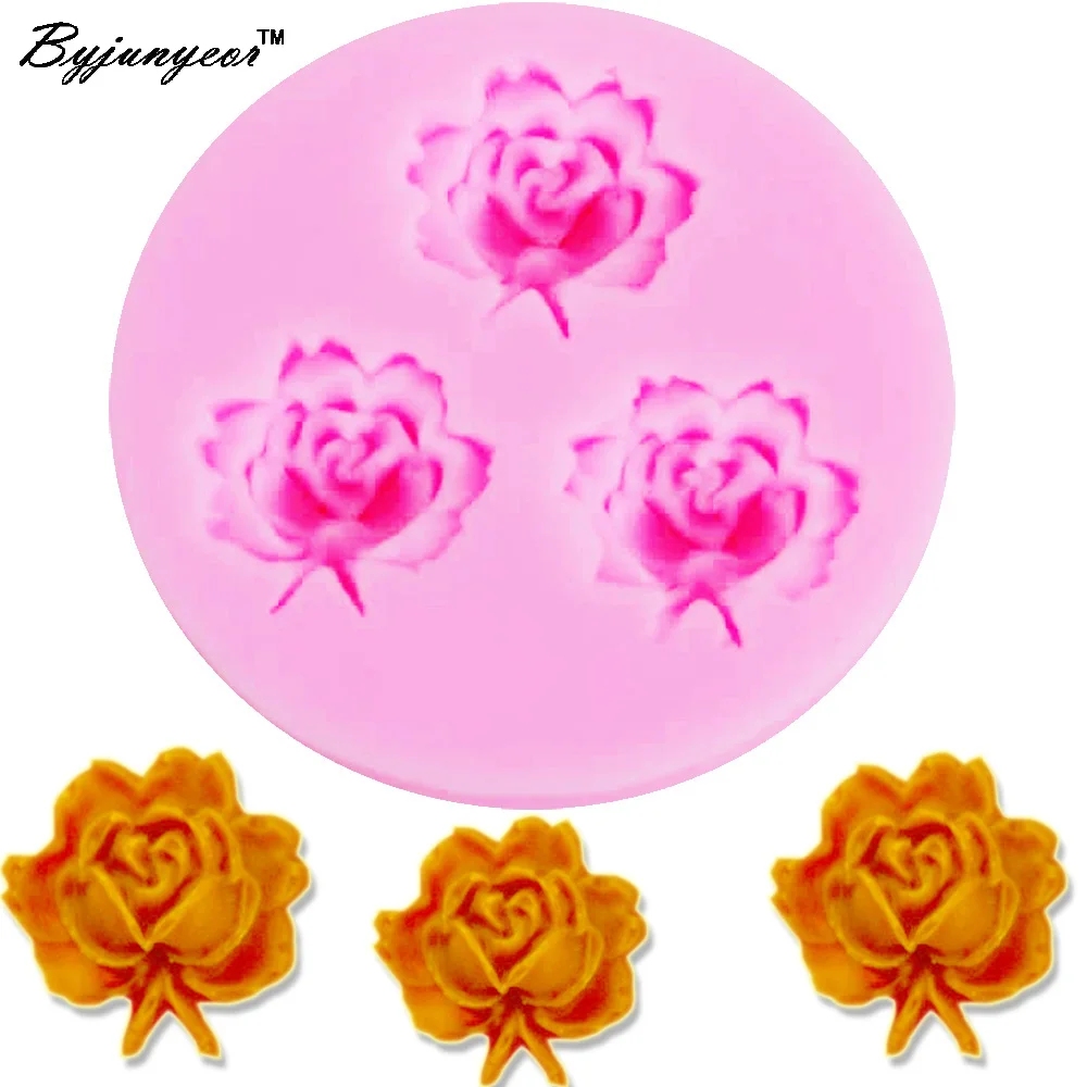 Byjunyeor M511 Rose Flower Epoxy UV Resin Fondant Silicone Mold Cake Decorating Candy Sugarcraft Chocolate Mould | Дом и сад