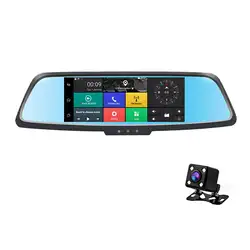 Мода 7 дюймов FHD 1080 P Android 5,0 3g и wi fi gps навигации Автомобильный Dvr камера с двумя объективами приборная панель видео регистраторы Регистратор