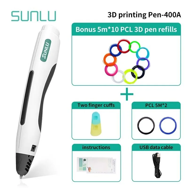 Educational STEM Toy Low Temperature Safe PCL Material Blue Blue Learn from Home Art Activity Set 3D Printing Pen Set Drawing Printer Pen