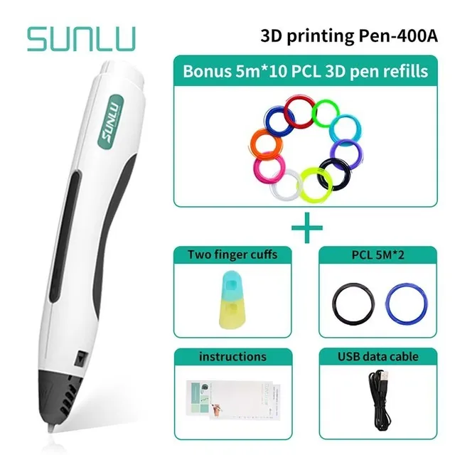 Special Price Transparent 3D Printing Pen Low Temperature Safe To Use For Children Scribble 3D Drawing Pens Support PCL Filament New Box Set