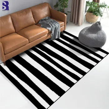 

SunnyRain 1-piece Short Plush Zebra-stripe Rug For Living Room Carpet Bedroom Area Rugs Slipping Resistance Kitchen Rug