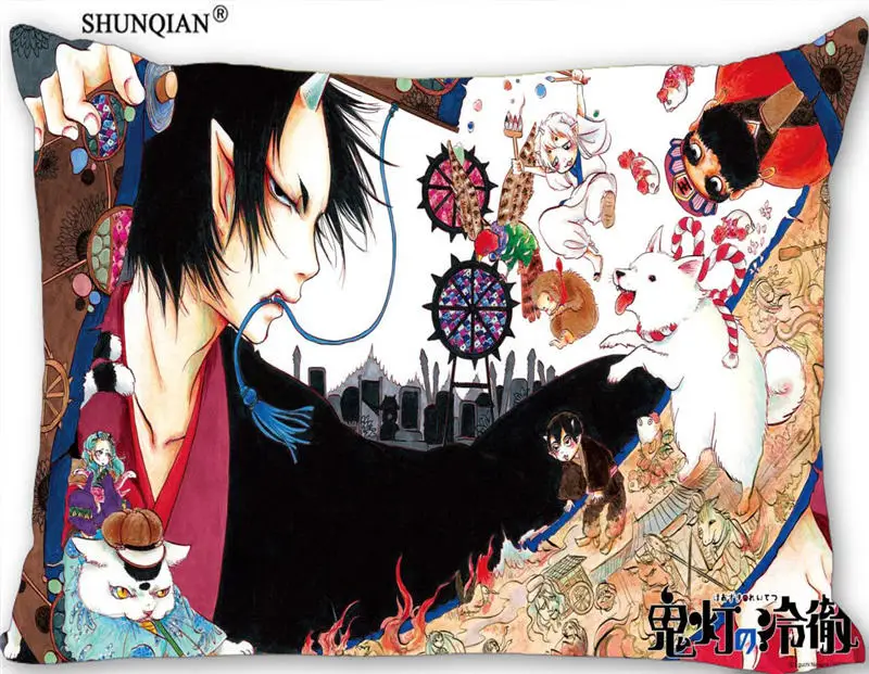 Custom Hoozuki no Reitetsu soft Pillowcase 45x35cm(One Side) Rectang Zipper Print Throw Cover | Дом и сад