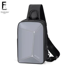 FRN модная стереоскопическая Противоугонная нагрудная сумка мужская повседневная сумка через плечо usb зарядка Водонепроницаемая дорожная сумка-мессенджер