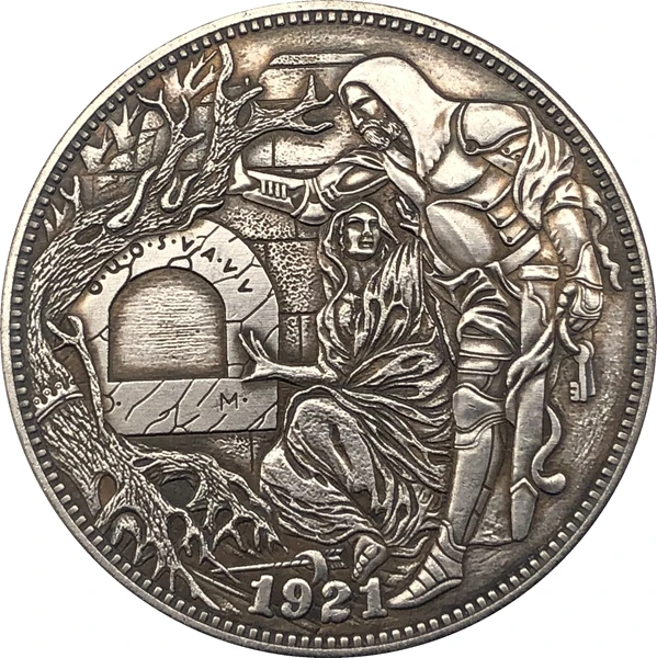 

Hobo Nickel USA Morgan Dollar 1921-D COIN COPY Type 145
