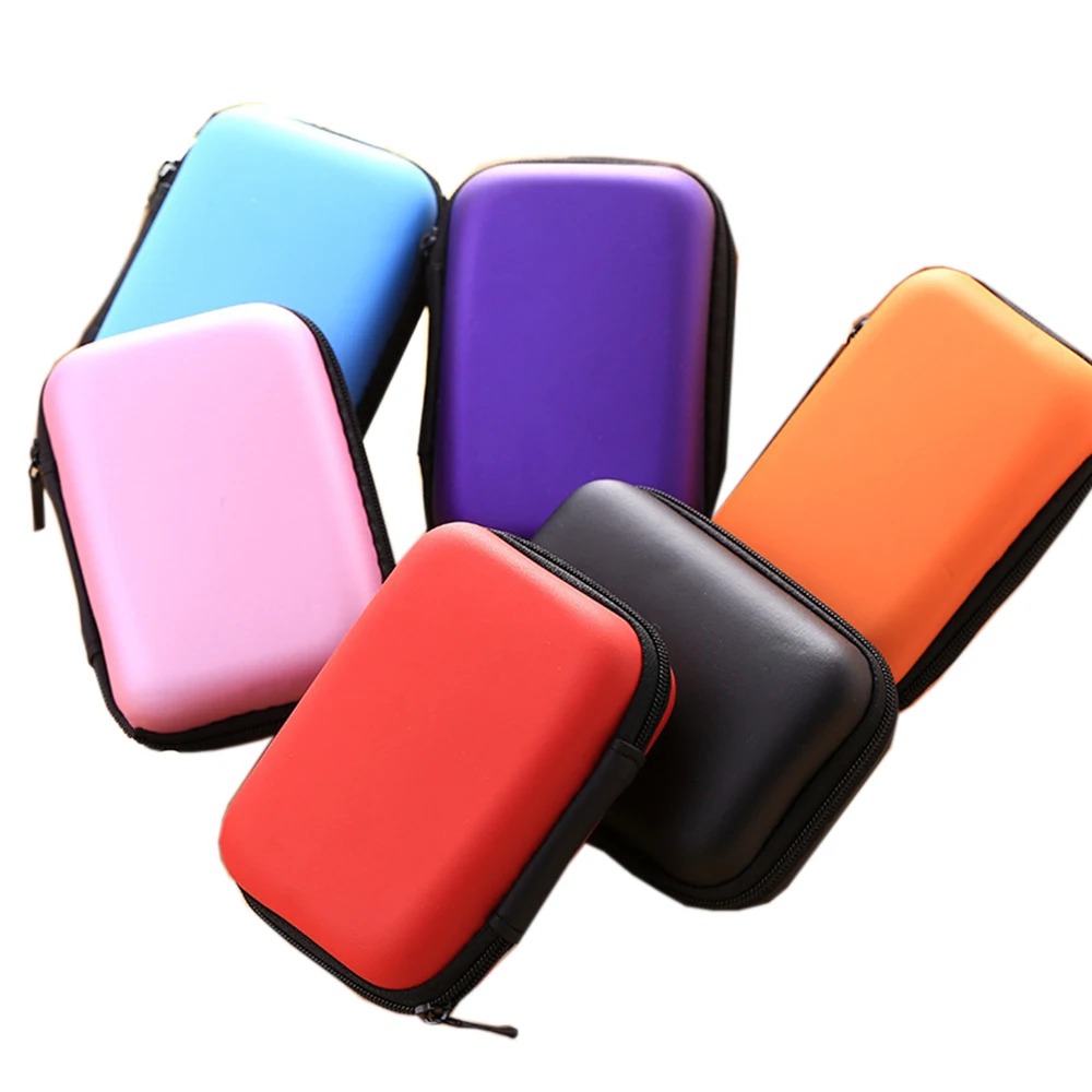

New Mini Portable Earphone Case Storage Zipper Hard Bag Headphone Earbuds Bag SD TF Memory Card Data Cable Storage Hard Case