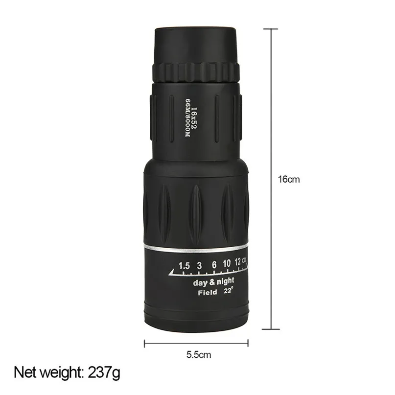 Portable Monocular Super High Power 16 X 52 HD OPTICS BAK4 Night Vision Monocular Telescope for Camping Hiking #2y03 (6)
