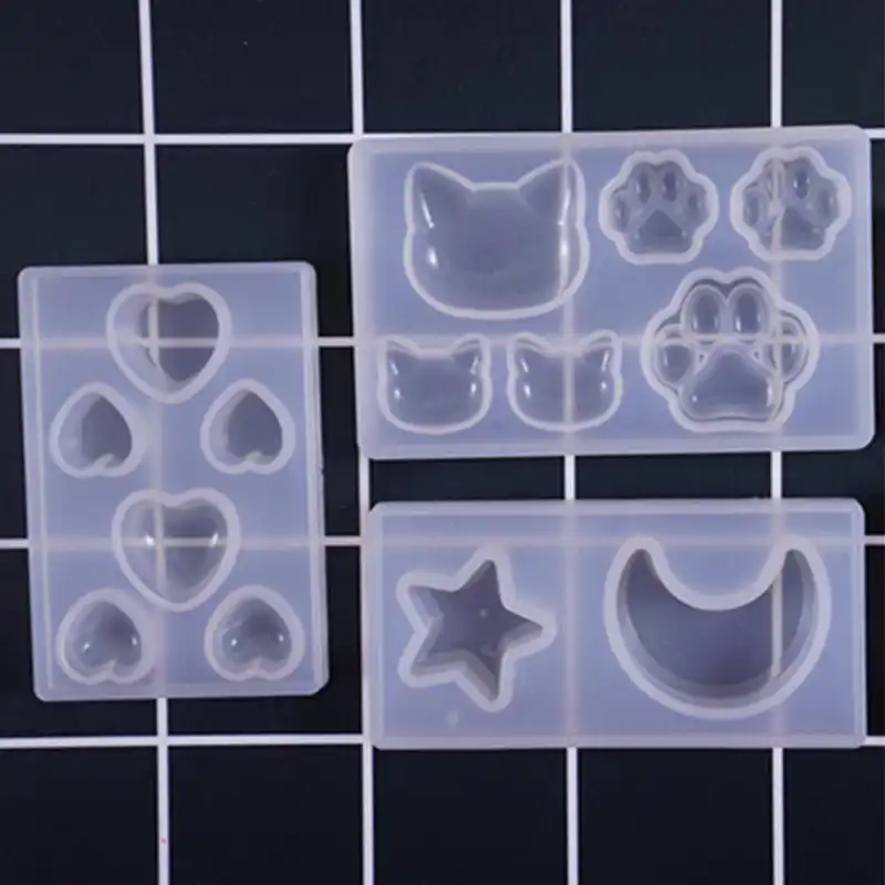 Cat Bear Paw Love Star Moon Drop Plastic Mold Resin Silicone Mould Handmade Diy Jewelry Making Epoxy Resin Molds Party Diy Decorations Aliexpress