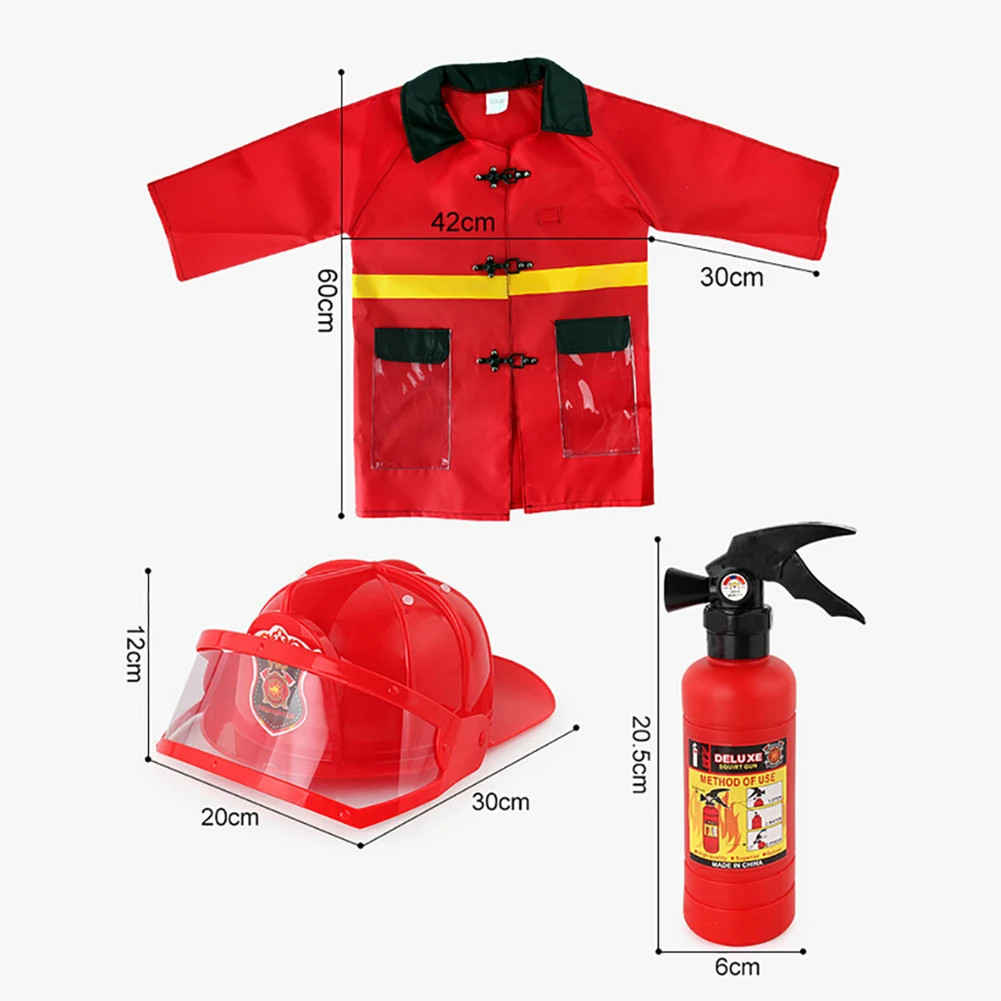 Kids Pull-Type Fire Extinguisher Water Gun Cap Firefighting Suit Beach Play Toys Educational Toy For Boys Gift