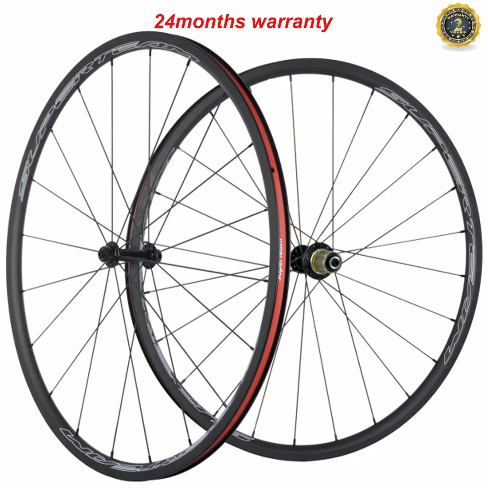 SUPERTEAM Carbon Wheels 24mm Clincher Road Bike Bicycle Wheel Raciing