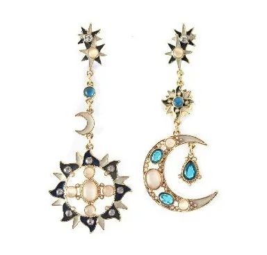 Brand Long Stars Crystal Drop Earrings Bohemian Sun Moon Brand Long Stars Crystal Drop Earrings Bohemian Sun Moon For Women Bijoux Whole 5e067