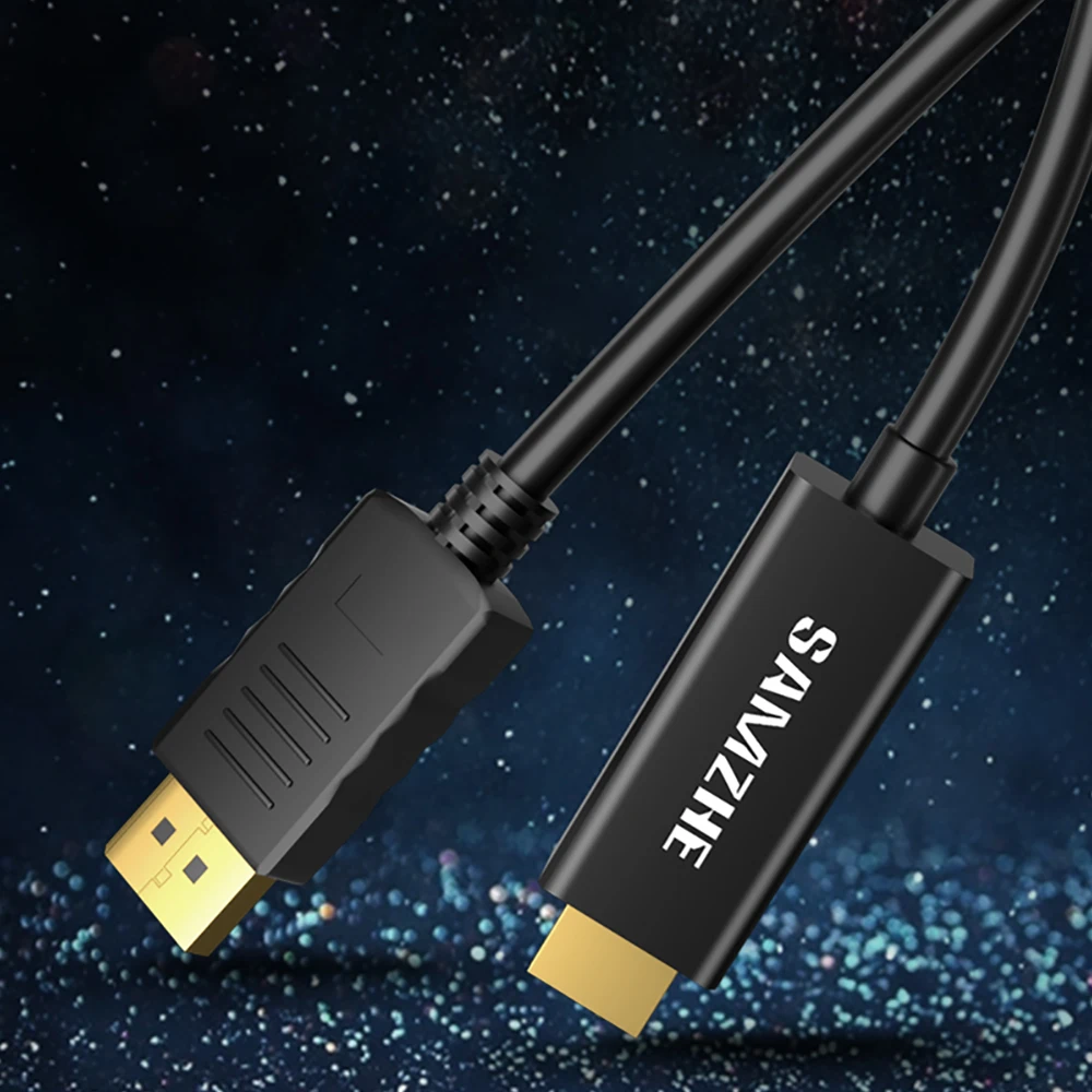 SAMZHE Displayport to HDMI конвертер кабель 1080P HD DP Мужской к HDMI Мужской Кабель-адаптер конвертер 1,8/3 м для ПК ноутбук проектор
