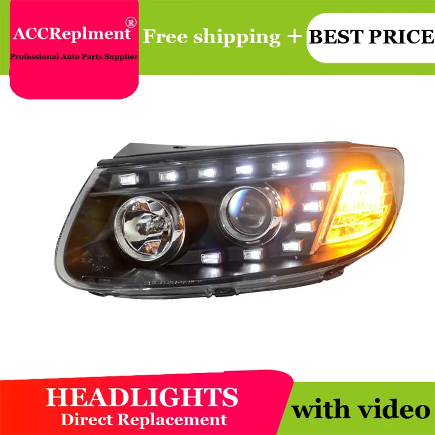 Авто. PRO 2006 2012 для Hyundai IX45 фары Santafe светодиодный DRL Противотуманные ксеноновые