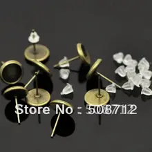 500 шт/партия бронзовая серьга с пробками подходит 16 мм, основа для серег, серьги пустые