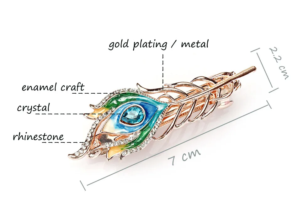 Morkopela, заколка для волос с перьями и кристаллами, модные стразы, заколки для волос, аксессуары, стразы, украшения для волос для женщин