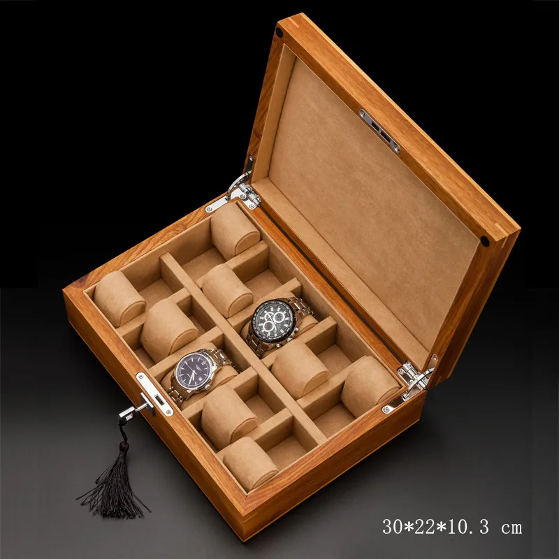 Top 10 Slots Wood Watch Box Fashion Natural Watch Storage Boxes With