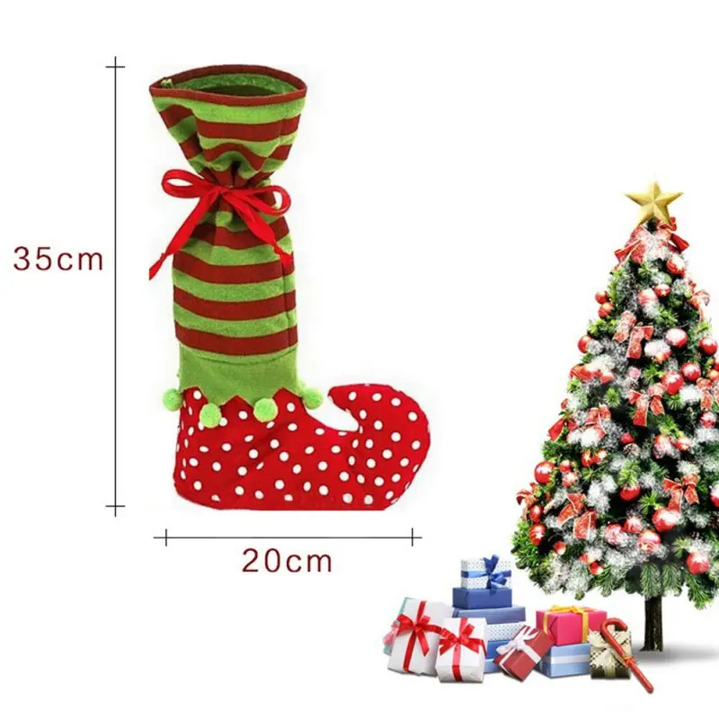 

NEW Polka Dot Santa Gift Elves Stockings Candy Bag Pouch Kids Xmas Decor Gift Snow Boots Christmas Tree Decor Xmas Candy Bag