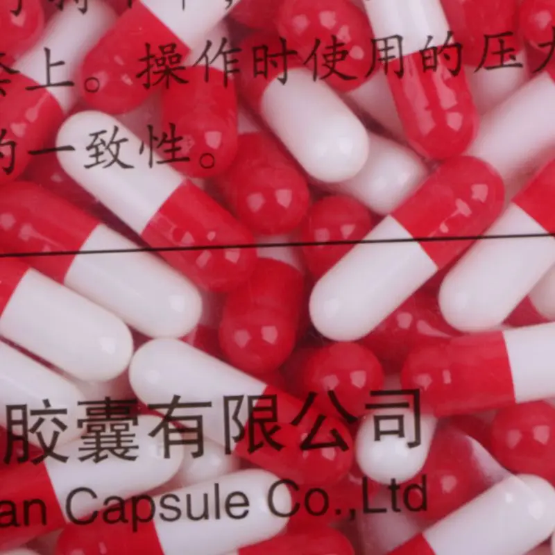 1000 шт Пустые твердые желатиновые капсулы лекарственные капсулы 0# красные и белые пустые таблетки