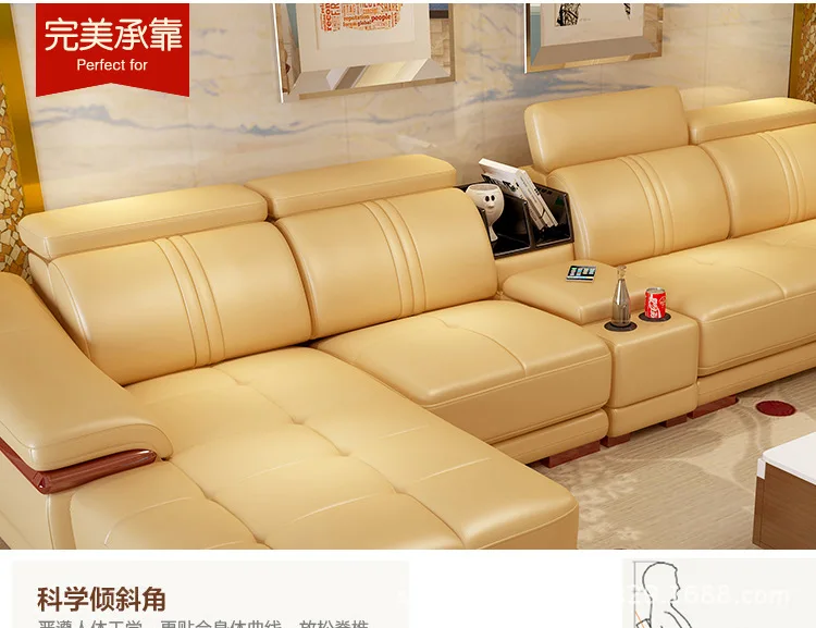 Living Room Sofa set furniture real genuine cow leather sofas recliner couch puff asiento muebles de sala canape L sofa cama