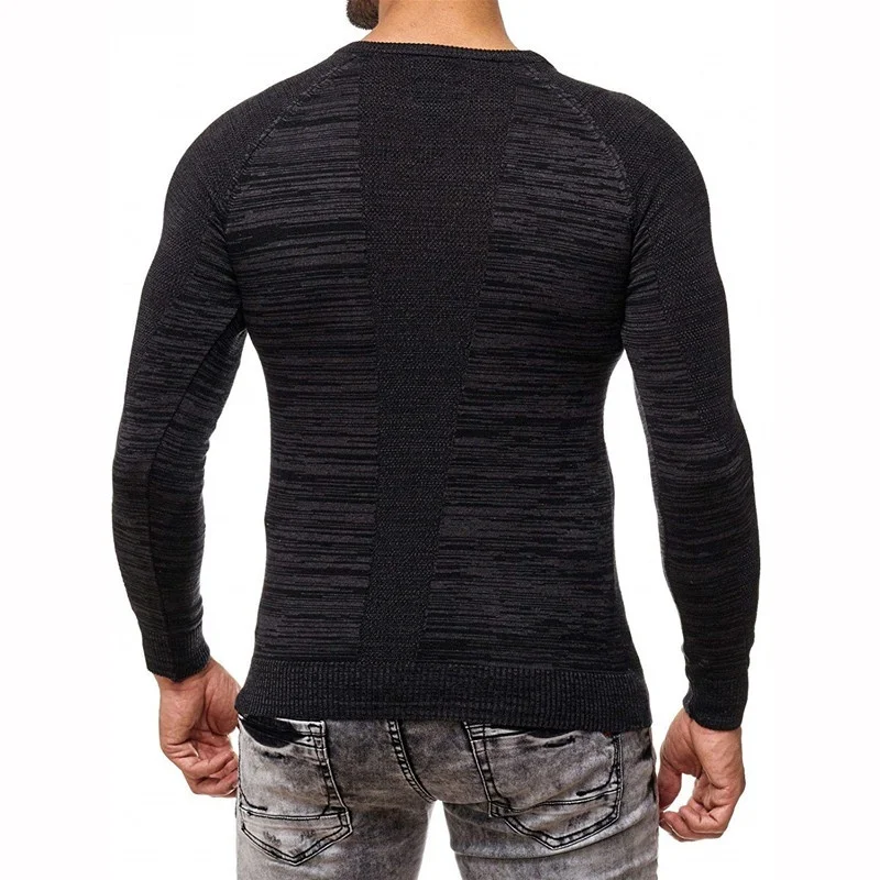 Men's Knit Sweater with Scarf Collar Slim Knit Hip Hop Streetwear Long Sleeve Fashion Casual High Quality Man's Sweaters