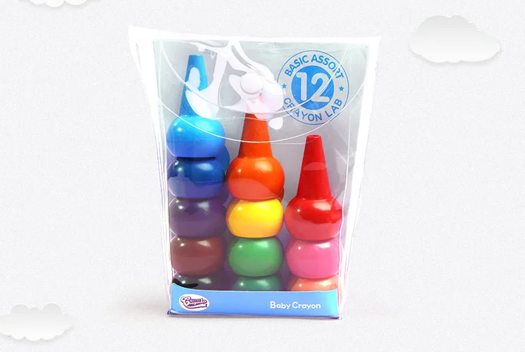 12 шт./партия креативные Детские мелки 3D в форме пальца безопасные цветные принадлежности для рисования Детские Канцелярские ручки обучающие подарки