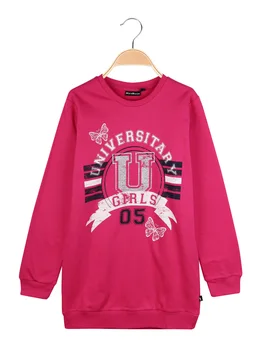 

Crewneck sweatshirt printed long-Fuxia