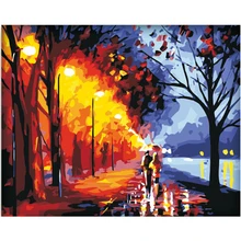 Романтический уличные фонари декорации DIY цифровая картина маслом номерам Современная Картина на холсте Живопись уникальный подарок домашний декор 40x50 см