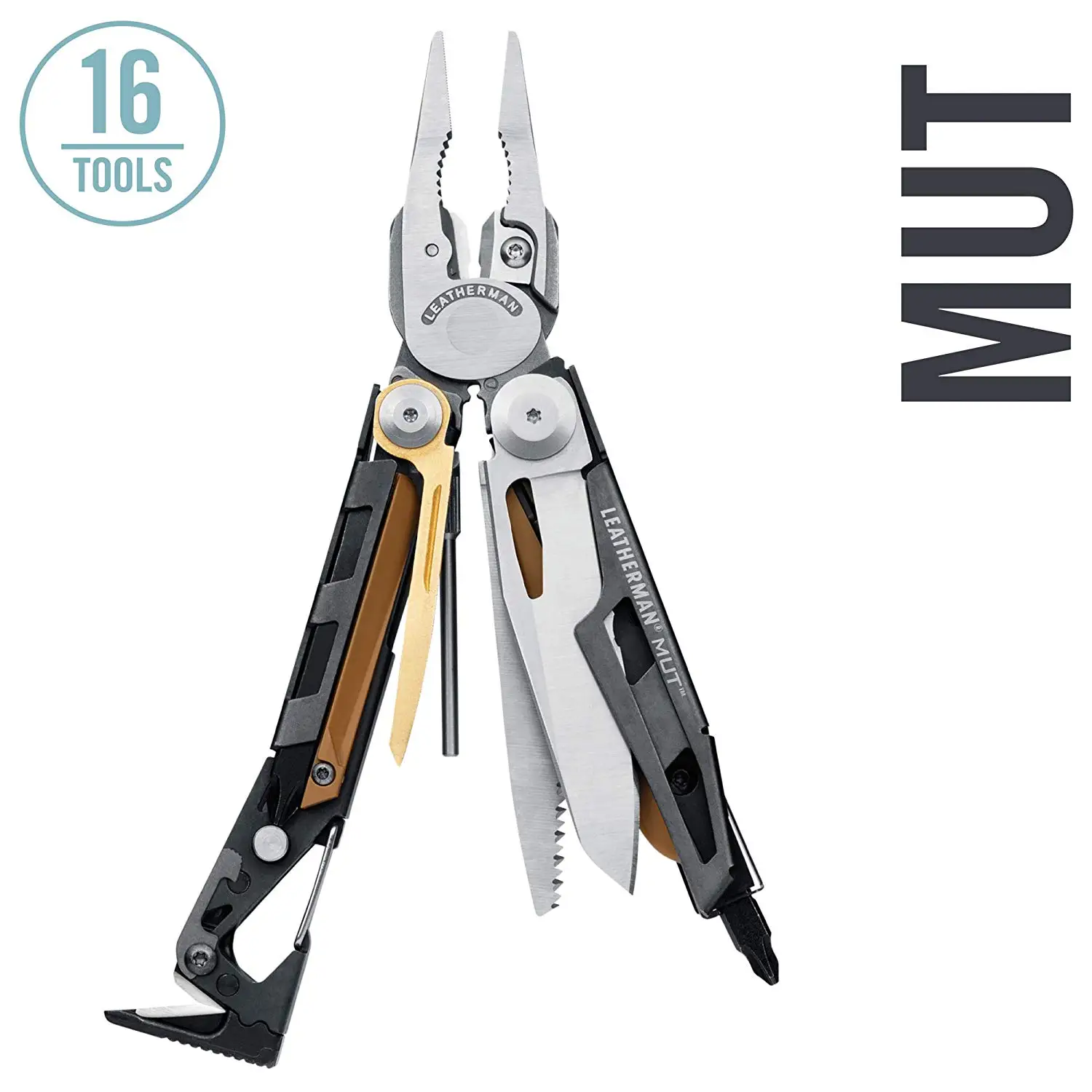 Мультитул LEATHERMAN-MUT/EOD с огнестрельным и EOD инструментами для техников, черный/серебристый с оболочкой MOLLE