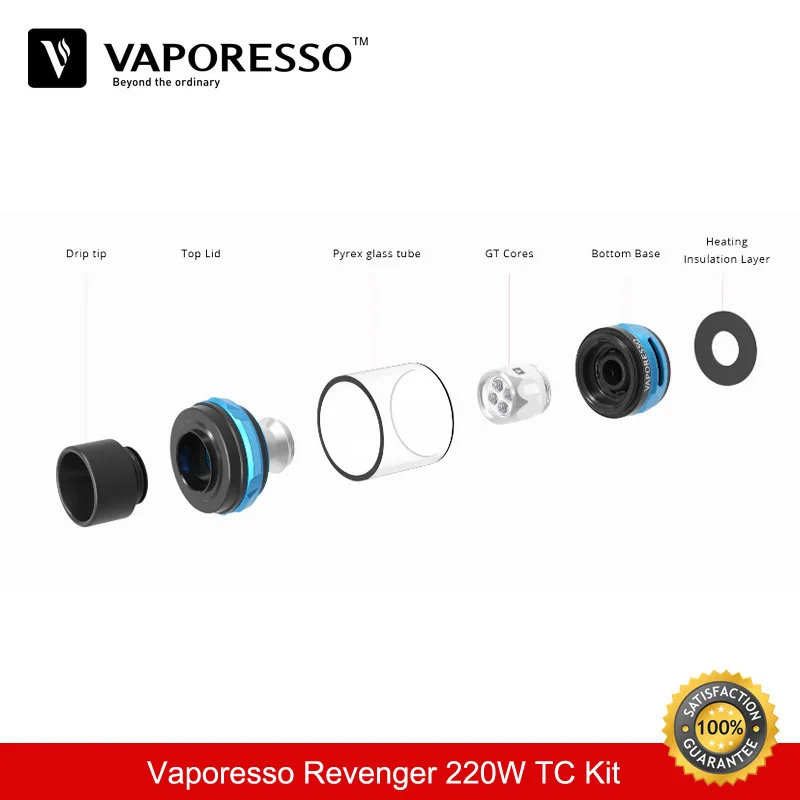 Vaporesso Revenger 220 Вт комплект TC коробка мод с NRG Sub Ом Vape бак 5 мл GT4 ядро испаритель