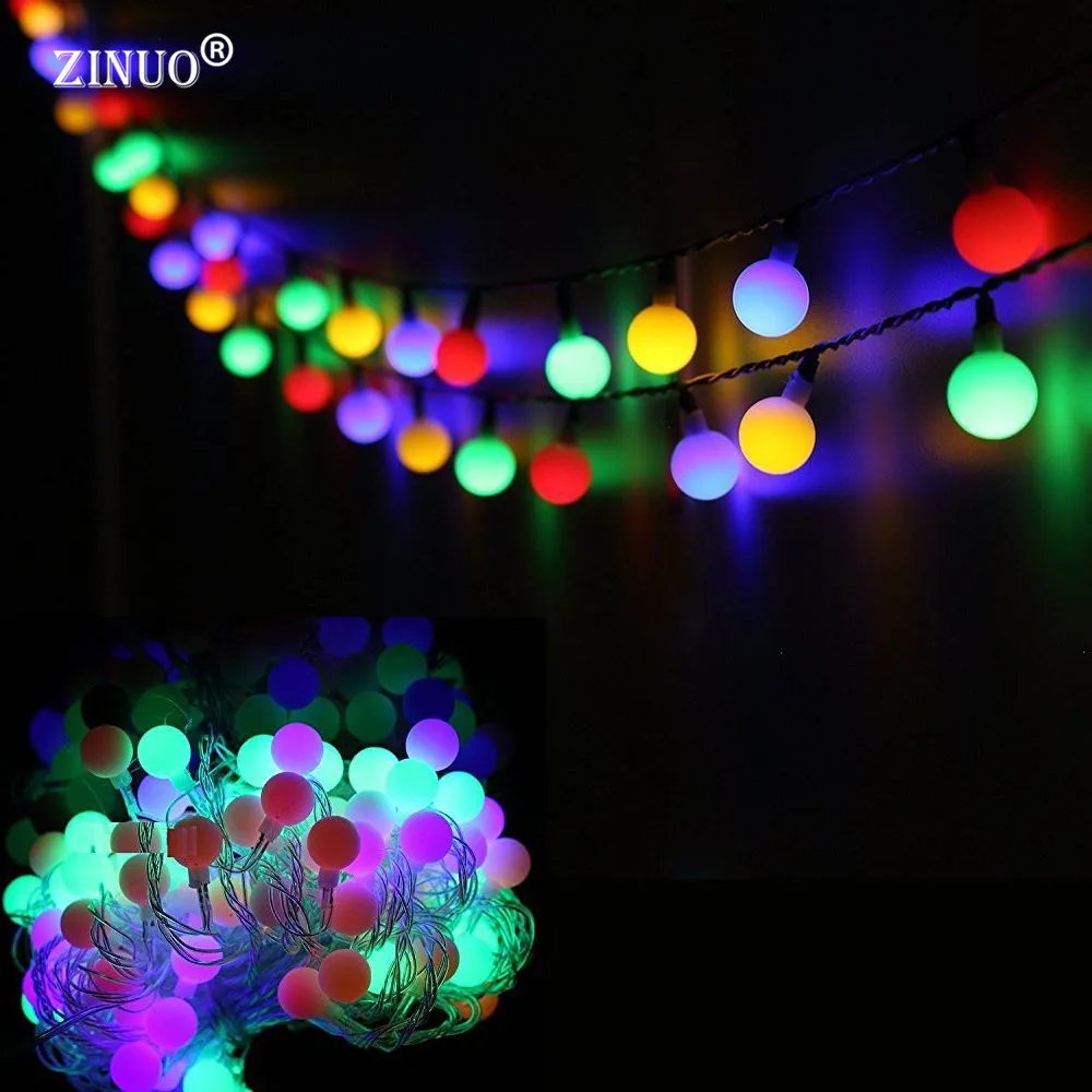 ZINUO 10M 60LED Globe Ball String Lights New Year Decoration Fairy Lights For Bedroom Illumination Christmas Decorations Garland ZINUO 10M 60LED Globe Ball String Lights New Year Decoration Fairy Lights For Bedroom Illumination Christmas Decorations Garland