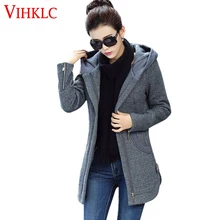 Толстовка, осень-зима Для женщин длинное пальто Большие размеры пальто высокого качества с длинным рукавом модные женские Для женщин s толстовки Топ C350