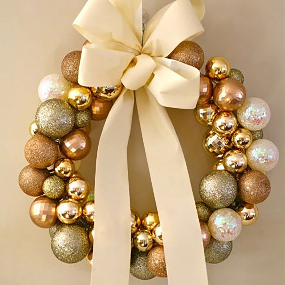 

Round Christmas Tree Decor Ball Bauble Hanging Xmas diy Party Home Christmas Ornament decoration gold silver red green