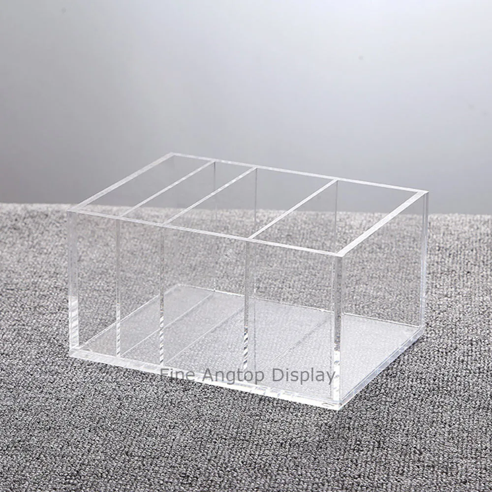 Modern Clear Acrylic Drawer Organizer Tray Box With 4 Grids Selection 6 grid jewelry organizer storage box with clear lid drawer jewelry holder display case for pendant bracelets necklace for girls
