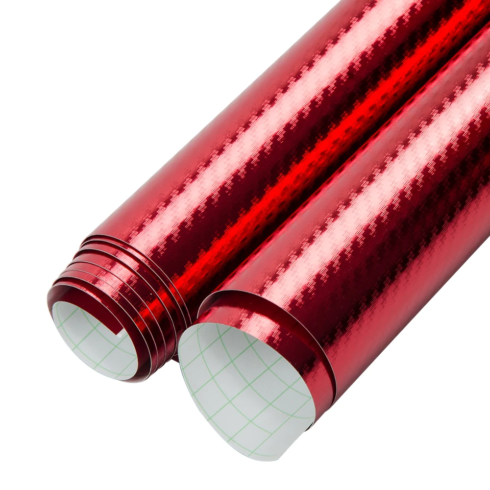 

SUNICE Red Carbon Fiber Film Auto-car Exterior Styling Self Adhesive Sticker Decals Sheet Protect Car Paint Bubble Free 1.52x1m
