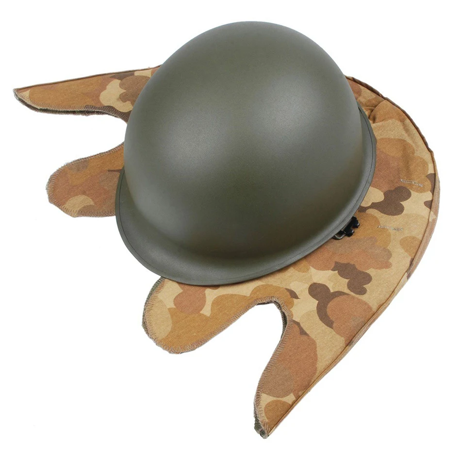 WWII US ARMY M1 GREEN HELMET+VIETNAM WAR US MITCHELL REVERSIBLE HELMET COVER