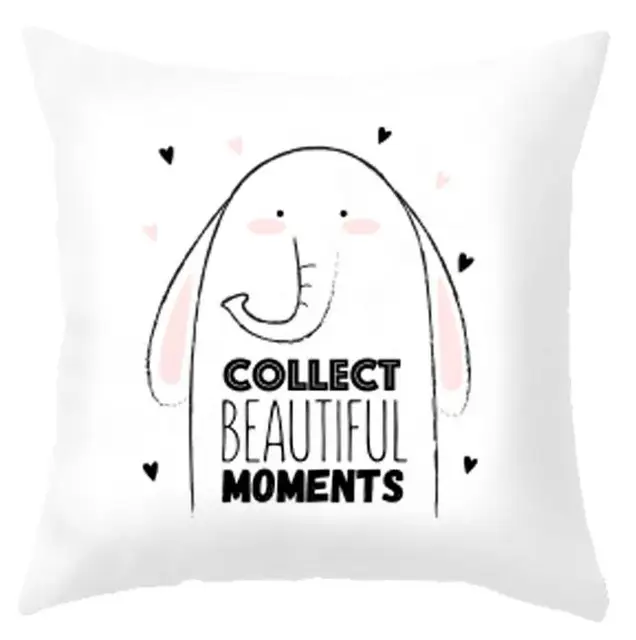 かわいい漫画の犬クッション海洋魚森キツネウサギ象サボテンポット緑の葉モンステラバナナの葉枕家庭用ソファ Cushion Aliexpress