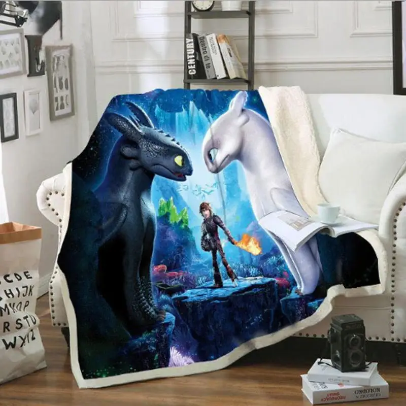 Беззубик светильник Fury Как приручить дракона 3 плюшевые игрушки для детей одеяло с принтом покрывало для дивана накидка Ночной Дракон Fury